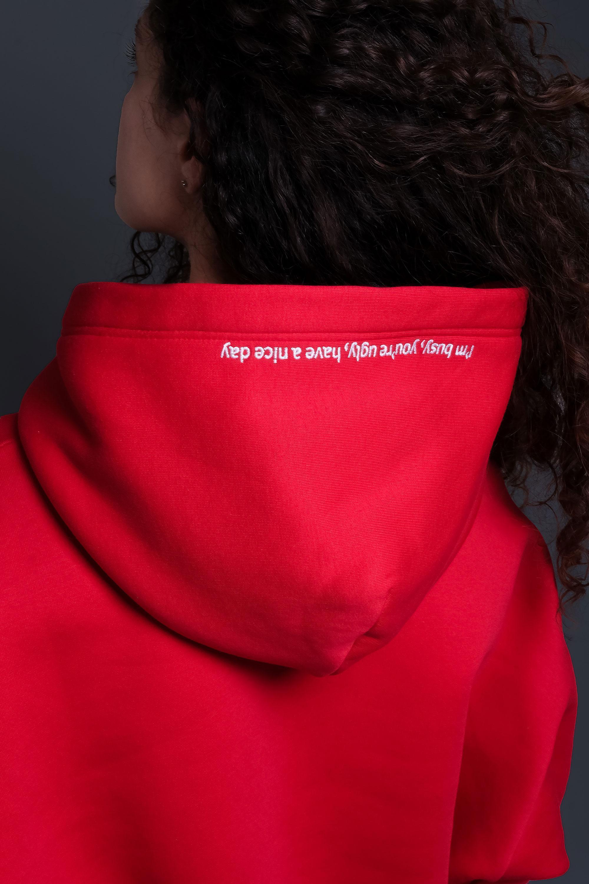 Красная oversize худи OUT FO FAME ORIGINAL