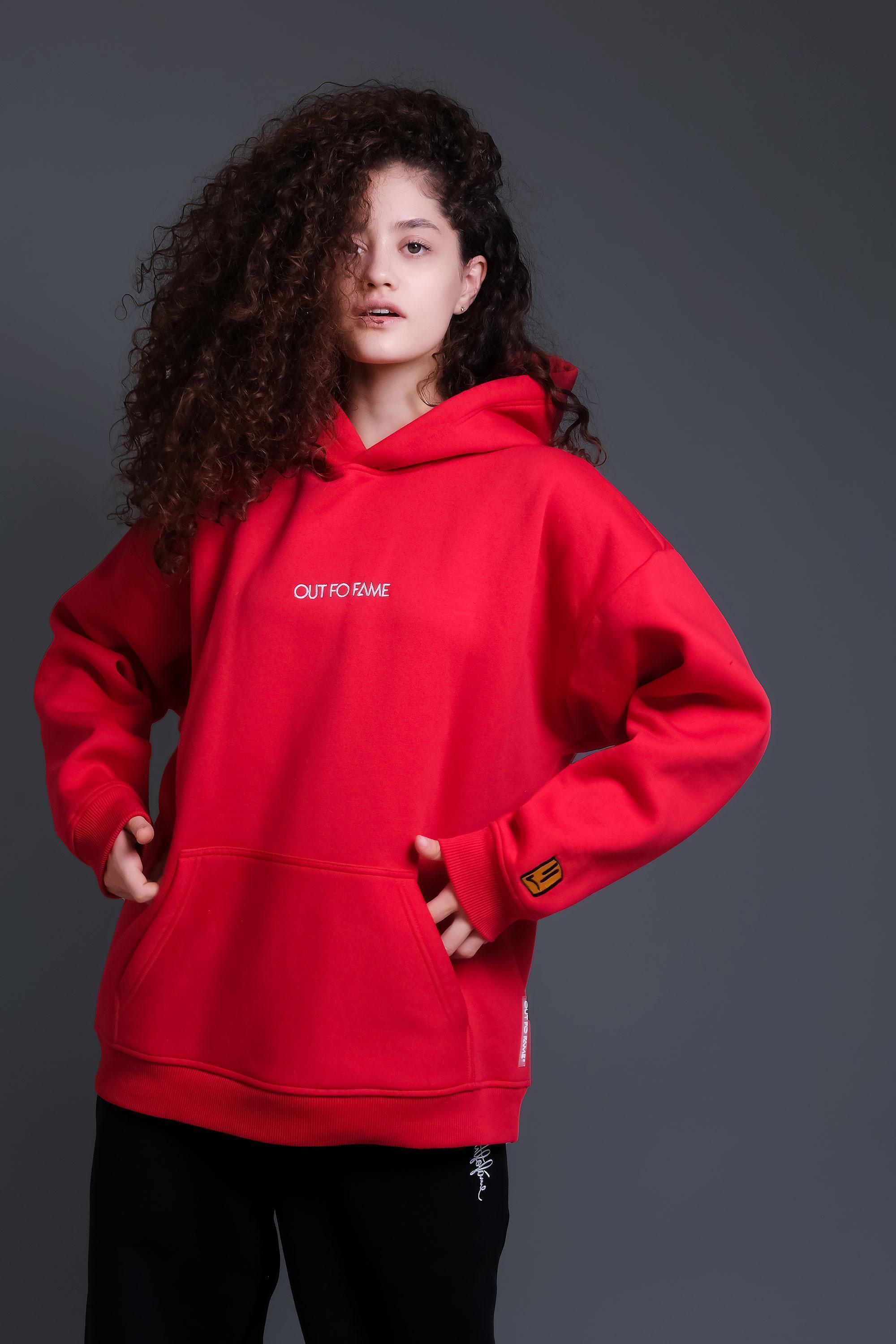 Красная oversize худи OUT FO FAME ORIGINAL женская
