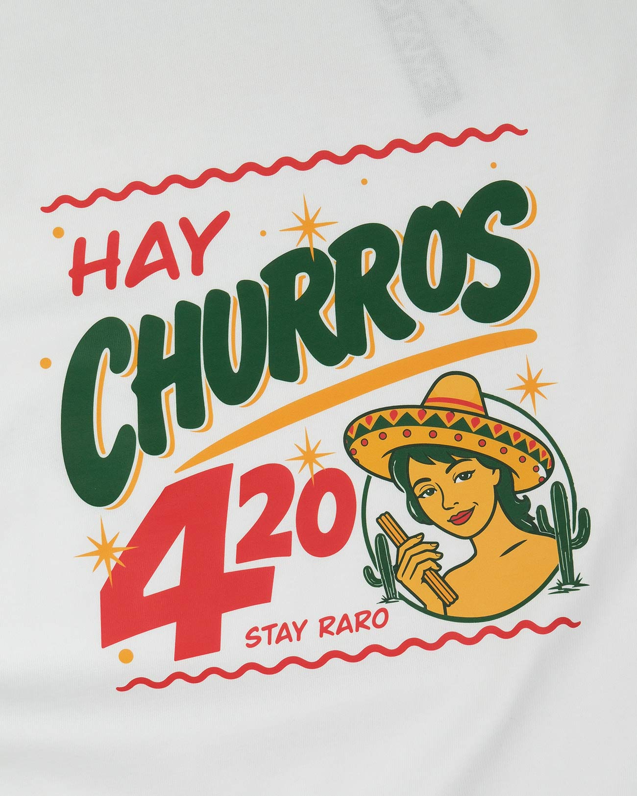 Винтажная белая футболка Churros Mexico