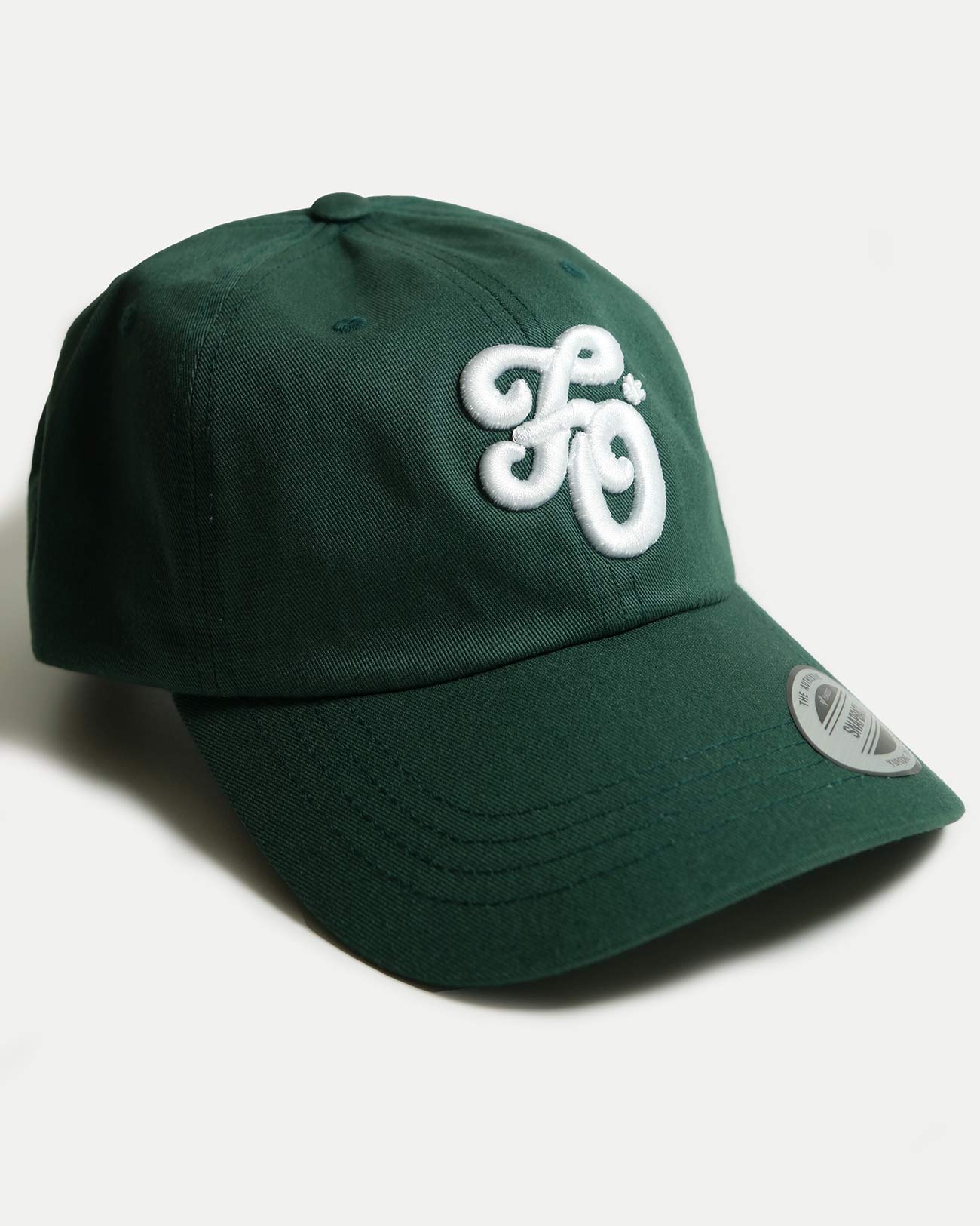 Зелёная бейсболка FO Golf Club с белой вышивкой OUT FO FAME