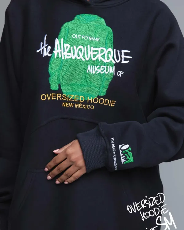 Oversize унисекс графитовое худи OUT FO FAME