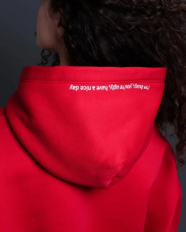 Красная oversize худи OUT FO FAME ORIGINAL