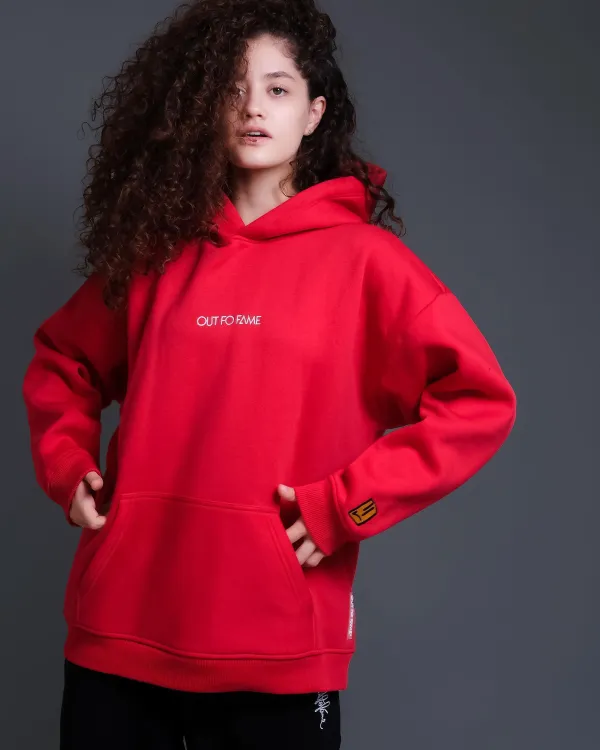 Красная oversize худи OUT FO FAME ORIGINAL женская