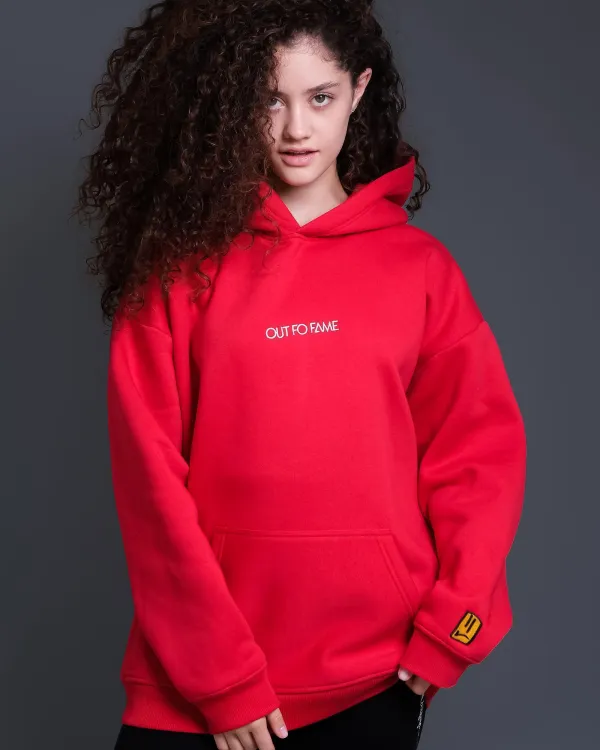 Красная классическая оверсайз худи OUT FO FAME ORIGINAL