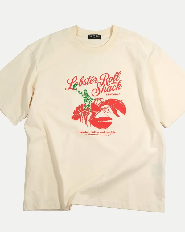 Футболка OUT FO FAME LOBSTER ROLL с принтом, свободный крой и streetwear стиль