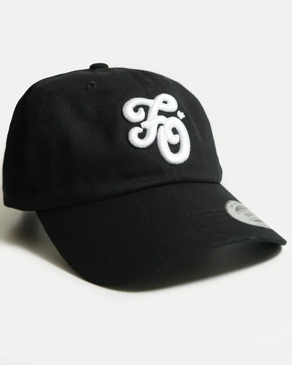 Классическая черная бейсболка Dad Hat OUT FO FAME с белой вышивкой FO Golf Club
