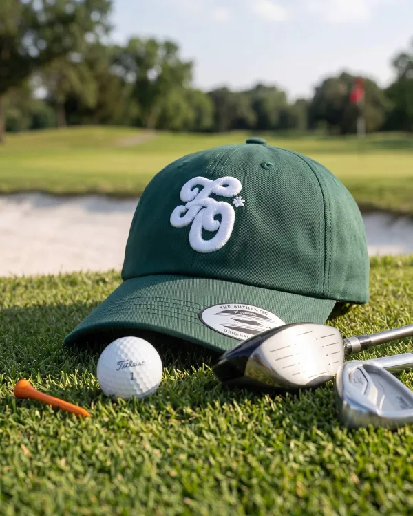Бейсболка цвета хаки с вышитым логотипом FO Golf Club